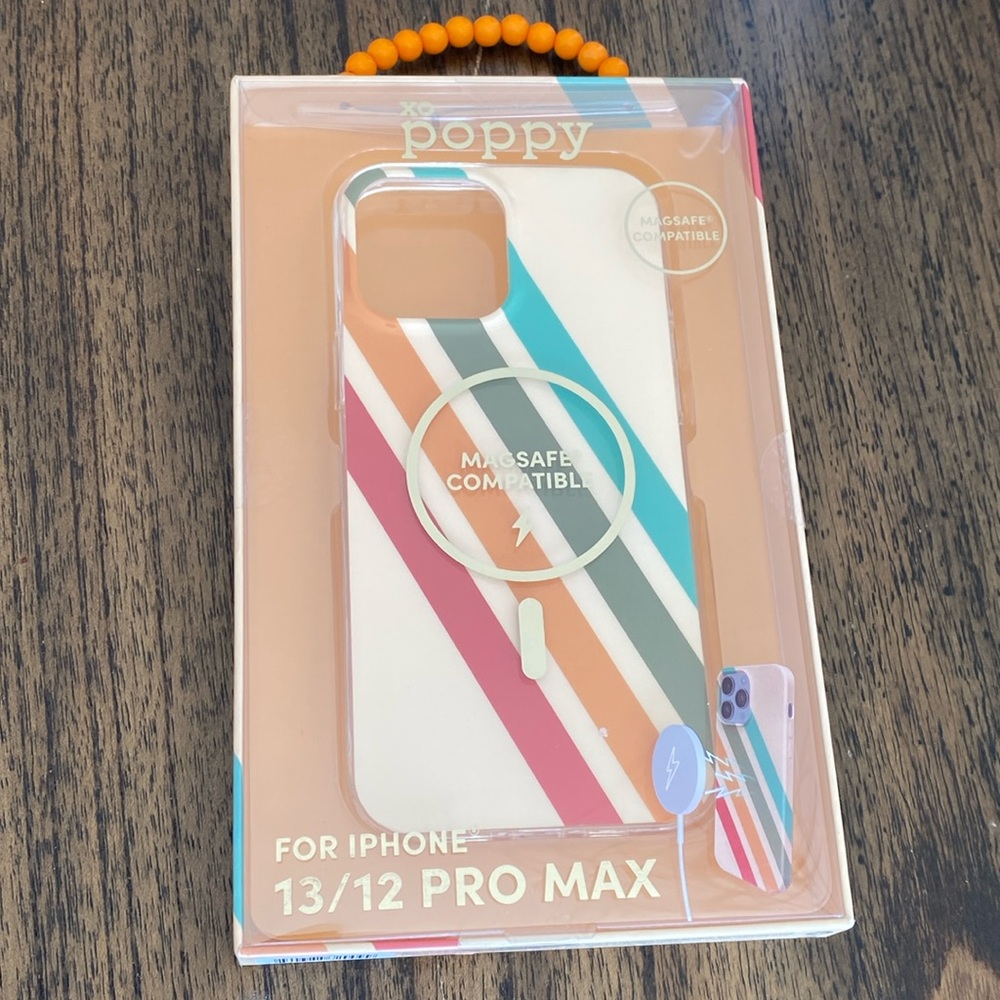 XO Poppy Vintage  Style Rainbow iPhone 13/12 Pro Max Case MagSafe Compatible
